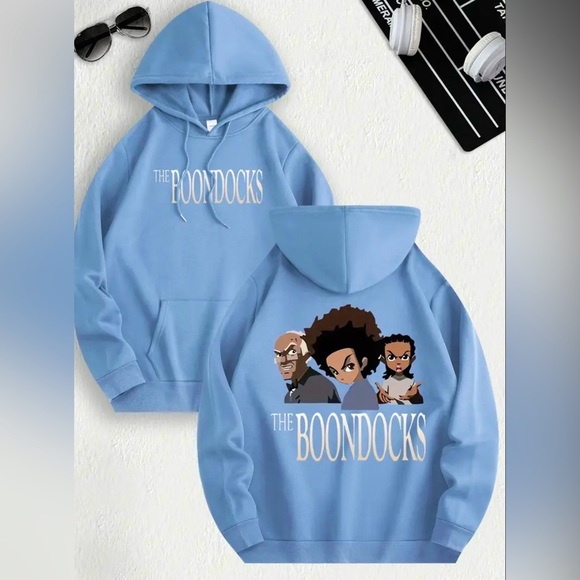 “THE BOONDOCKS” Powder Blue Hoodie, Unisex. NWOT - Picture 1 of 8
